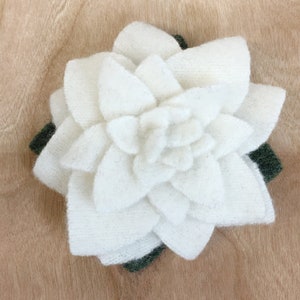 Recycled Cashmere Handmade Flower Pin Brooch 014 image 4