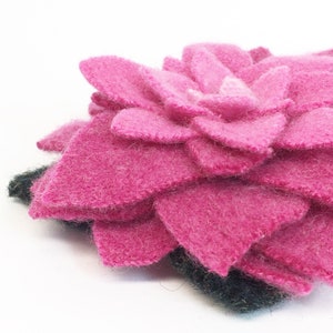 Recycled Cashmere Handmade Flower Pin Brooch 021 image 1