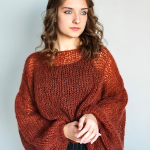 Suéter de punto. Suéter de mujer. Suéter para niña. Suéter llamativo. Suéter oversize. Suéter con mohair. Suéter elegante. Suéteres elegantes