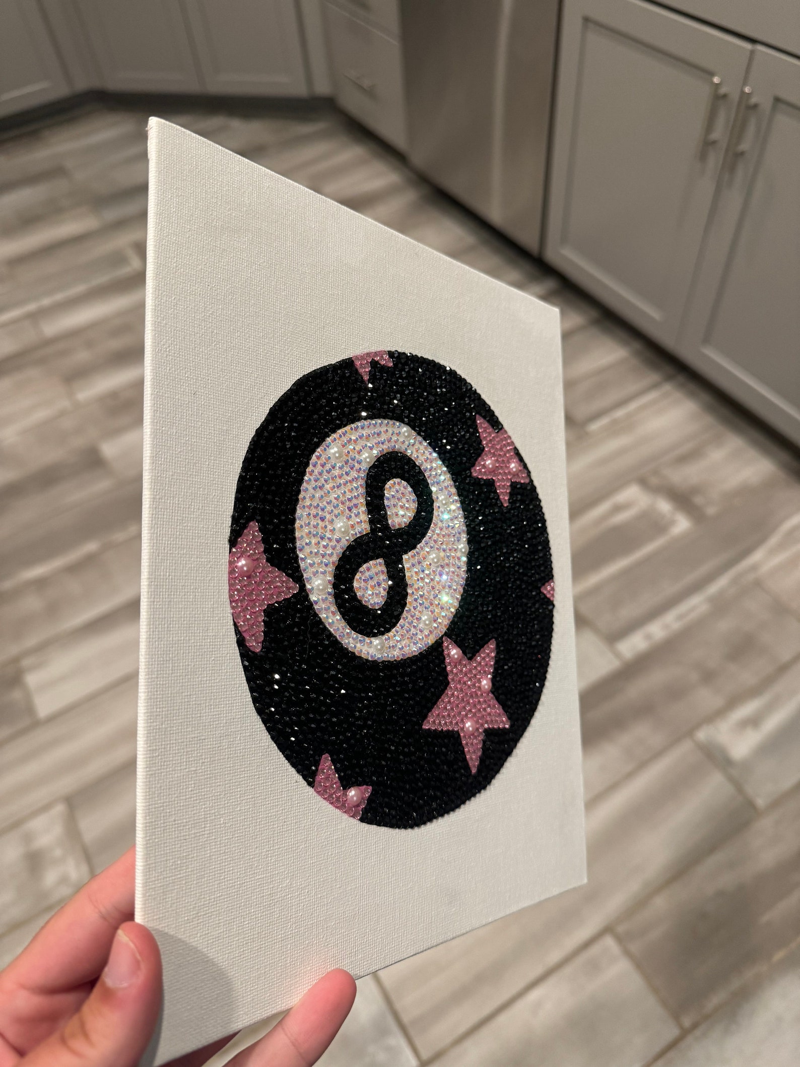 8ball Bedazzled Rhinestone Canvas Perfectlysparkly - Etsy