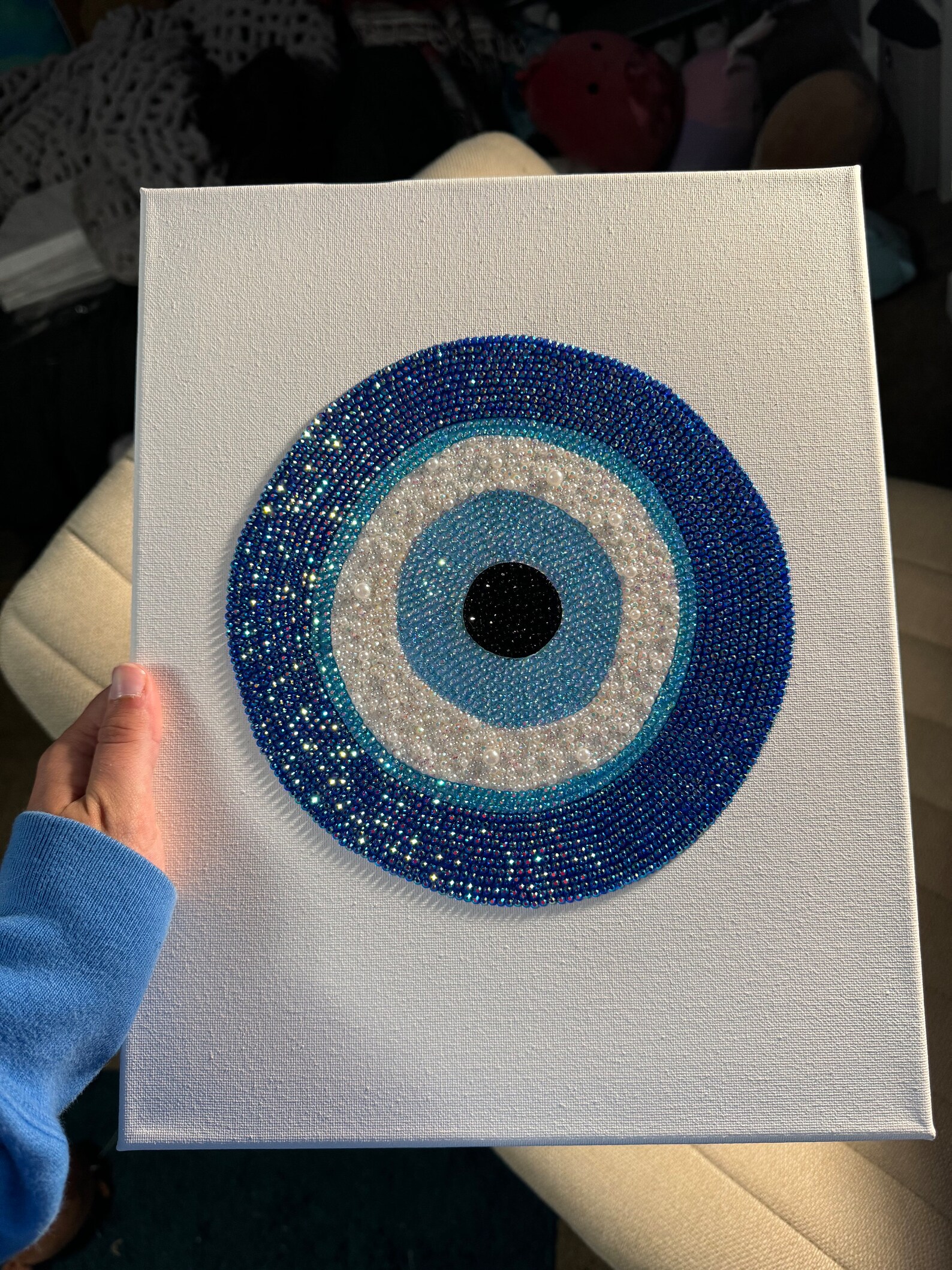Evil Eye Bedazzled Rhinestone Canvas Perfectlysparkly - Etsy