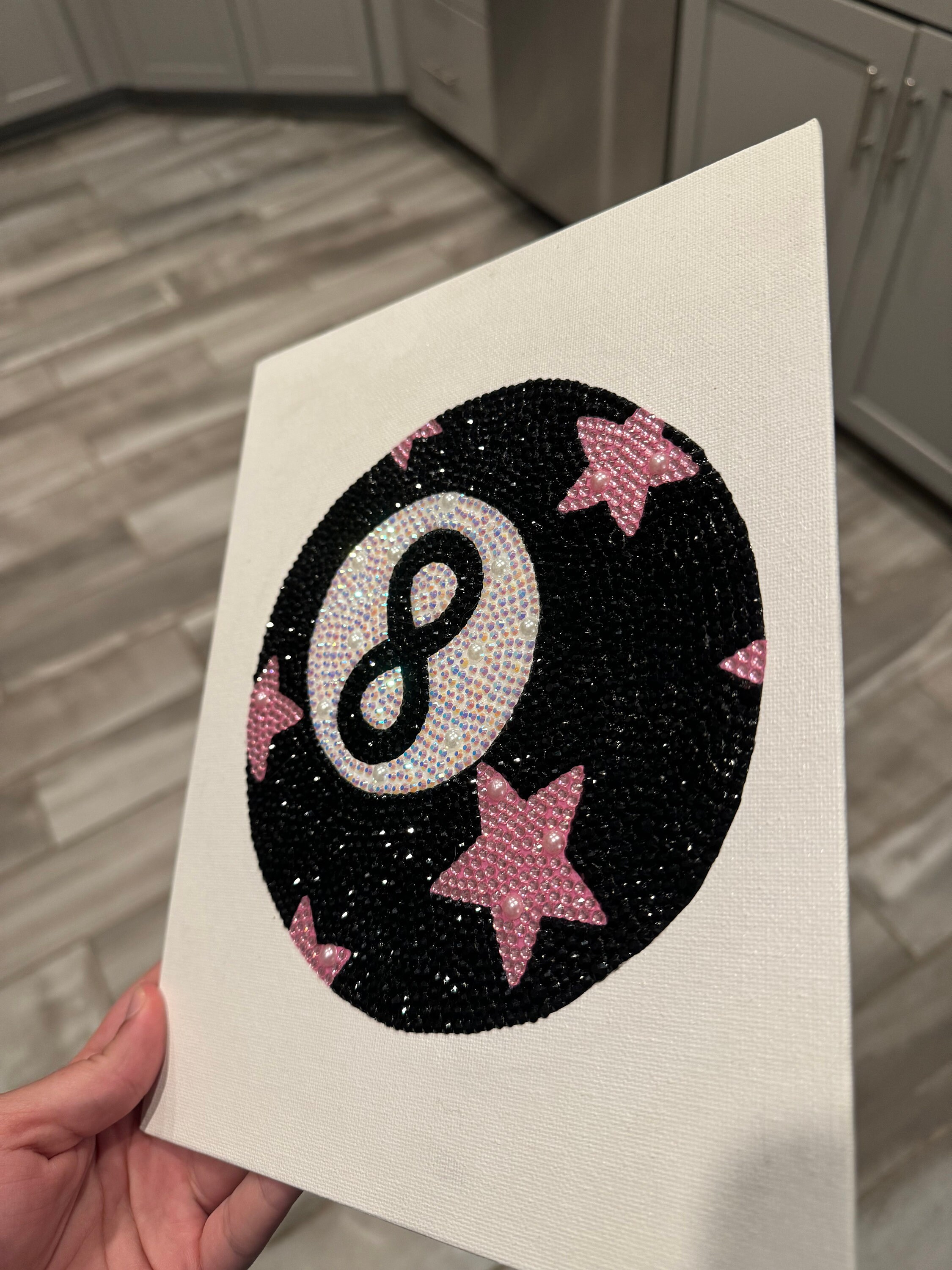 8ball Bedazzled Rhinestone Canvas Perfectlysparkly - Etsy