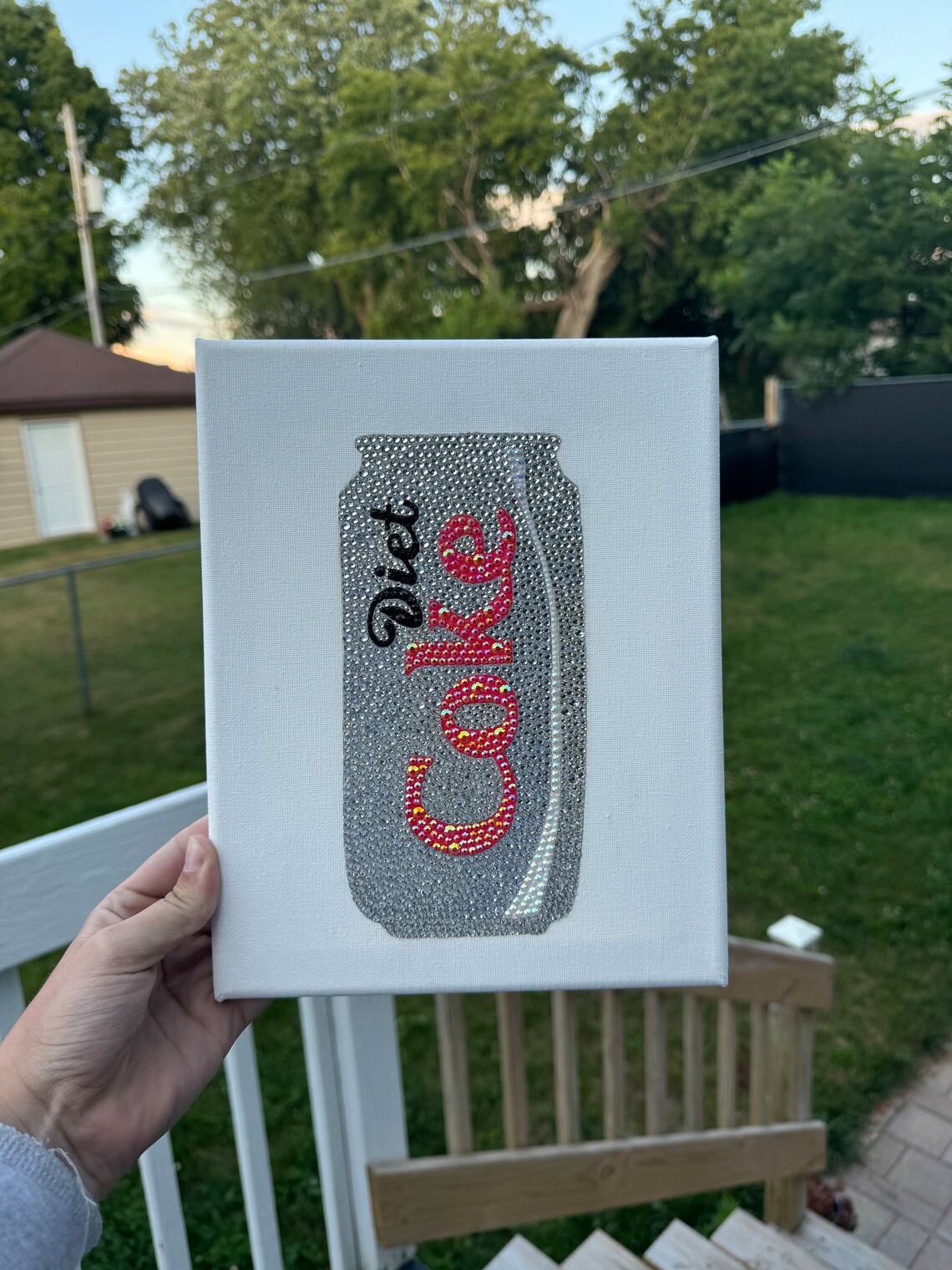 Bedazzled Rhinestone Diet Coke Canvas Perfectlysparkly - Etsy