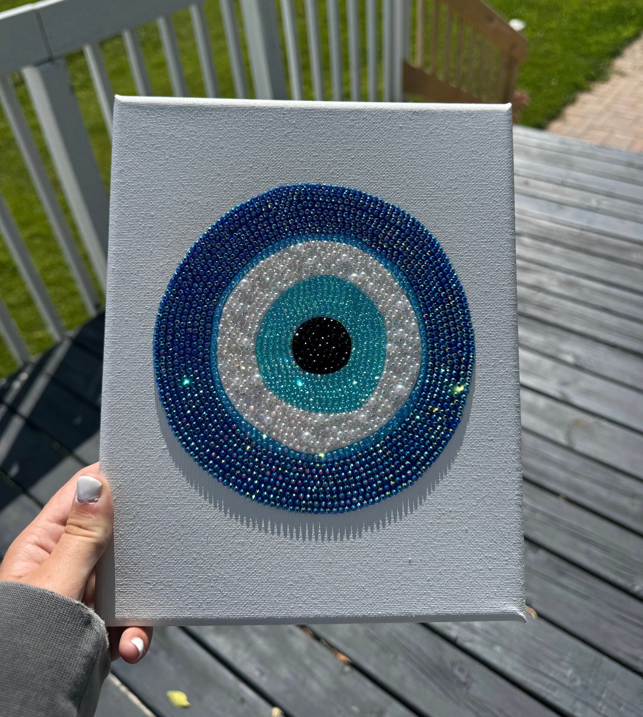 Evil Eye Bedazzled Rhinestone Canvas Perfectlysparkly - Etsy