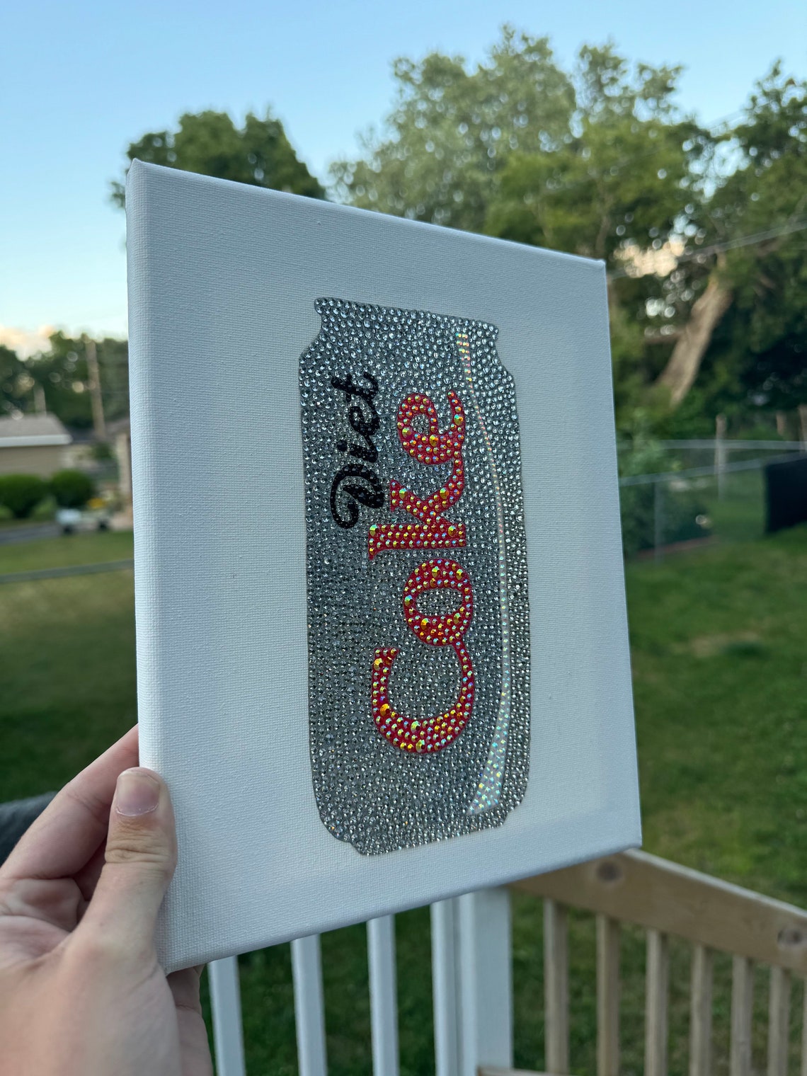 Bedazzled Rhinestone Diet Coke Canvas Perfectlysparkly - Etsy
