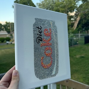 Bedazzled Rhinestone Diet Coke Canvas Perfectlysparkly - Etsy