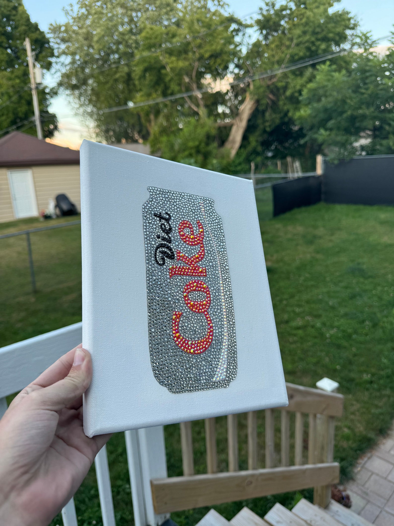Bedazzled Rhinestone Diet Coke Canvas Perfectlysparkly - Etsy