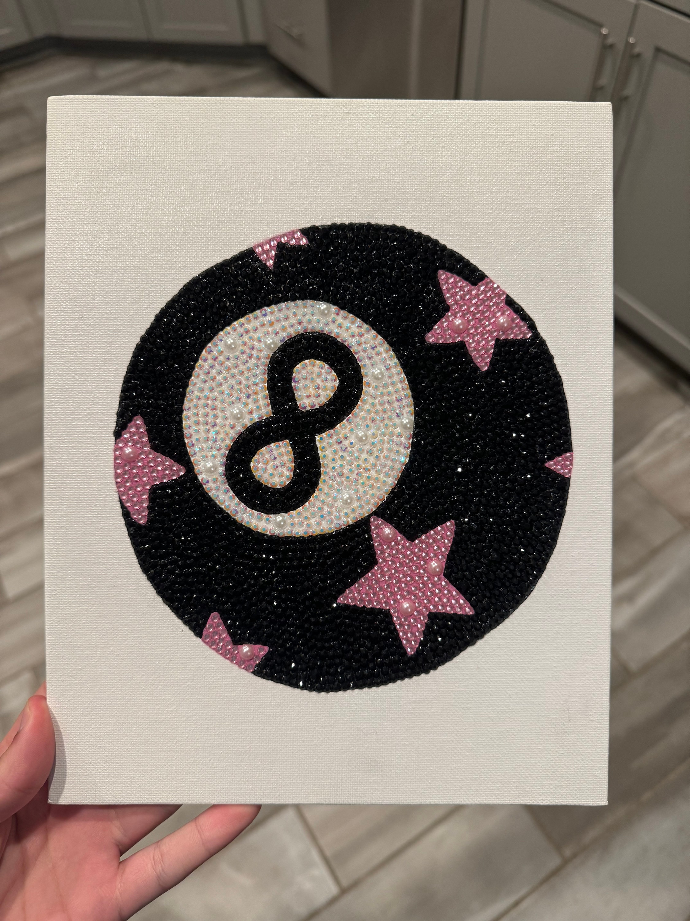 8ball Bedazzled Rhinestone Canvas Perfectlysparkly - Etsy