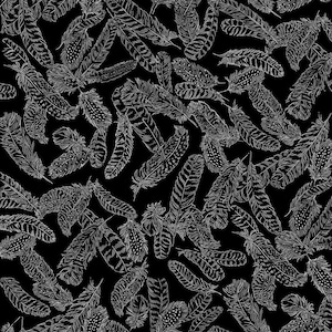 Gilded Feathers Black Silver