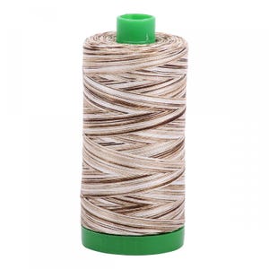 A1140-4667 Mako Cotton Embroidery Thread 40wt 1094yds Variegated Brown & White