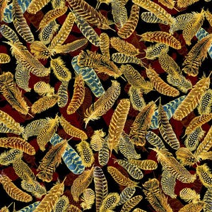 Gilded Feathers Cream Black
