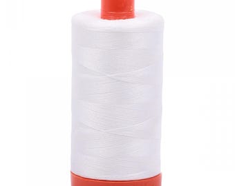 2021 Mako Cotton Thread Solid 50wt 1422yds Natural White