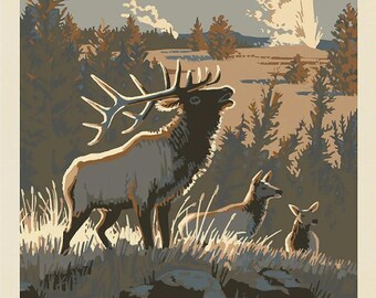 National Parks Poster Panel Yellowstone