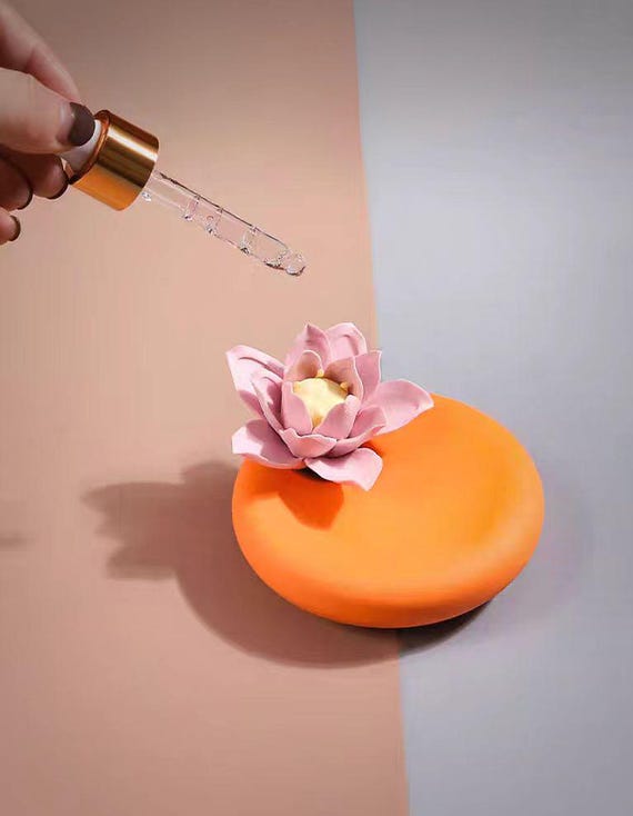 2 Pezzi Pietre Profumate In Ceramica A Forma Di Fiore Di Loto Per Oli Essenziali - Diffusore Per Ambiente E Auto