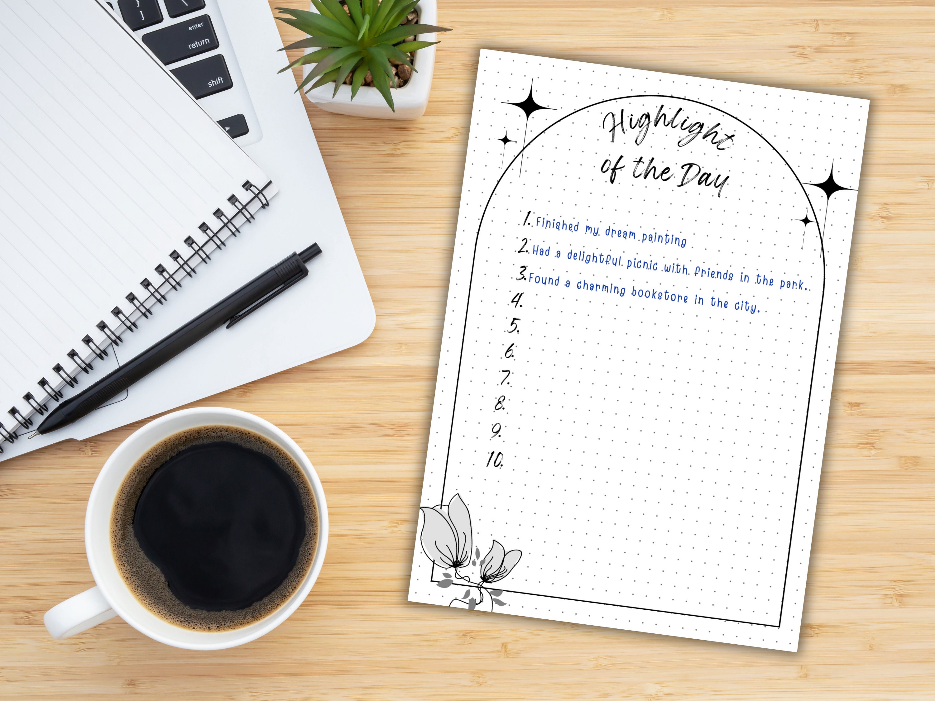 Highlight of the Day Printable Tracker, Bullet Journal Page, Memory ...