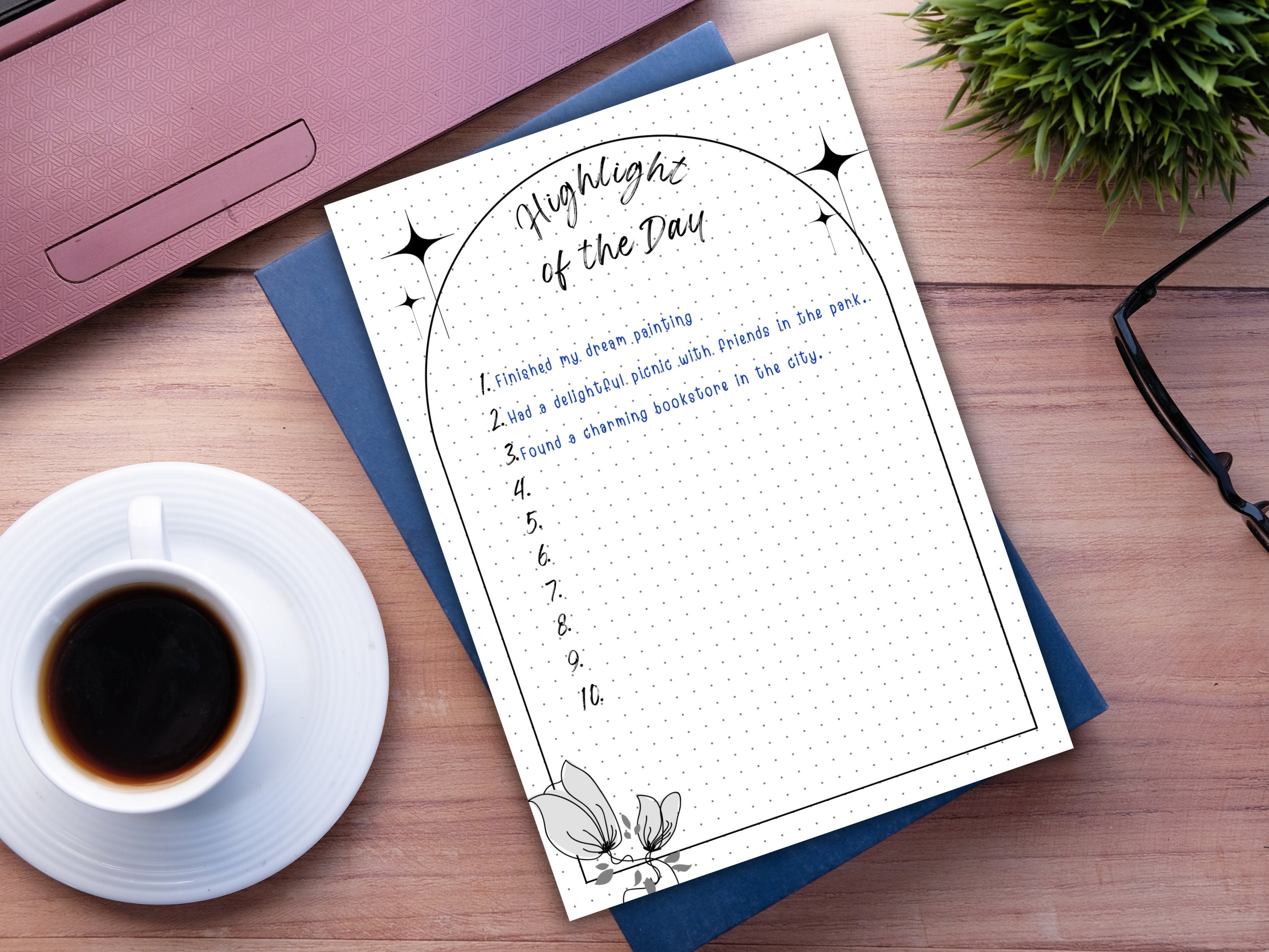 Highlight of the Day Printable Tracker, Bullet Journal Page, Memory ...