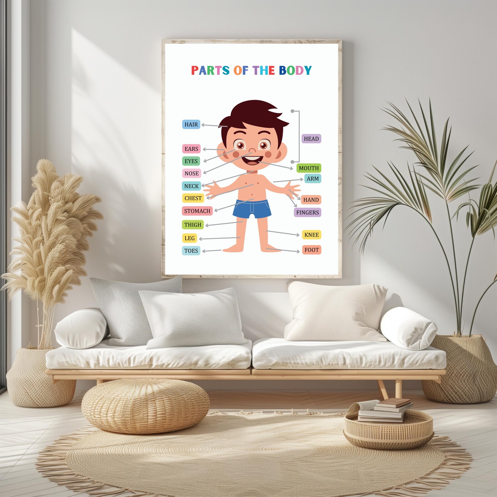 Body Parts Poster, Body Parts for Kids, Body Parts Printable Wall Art ...