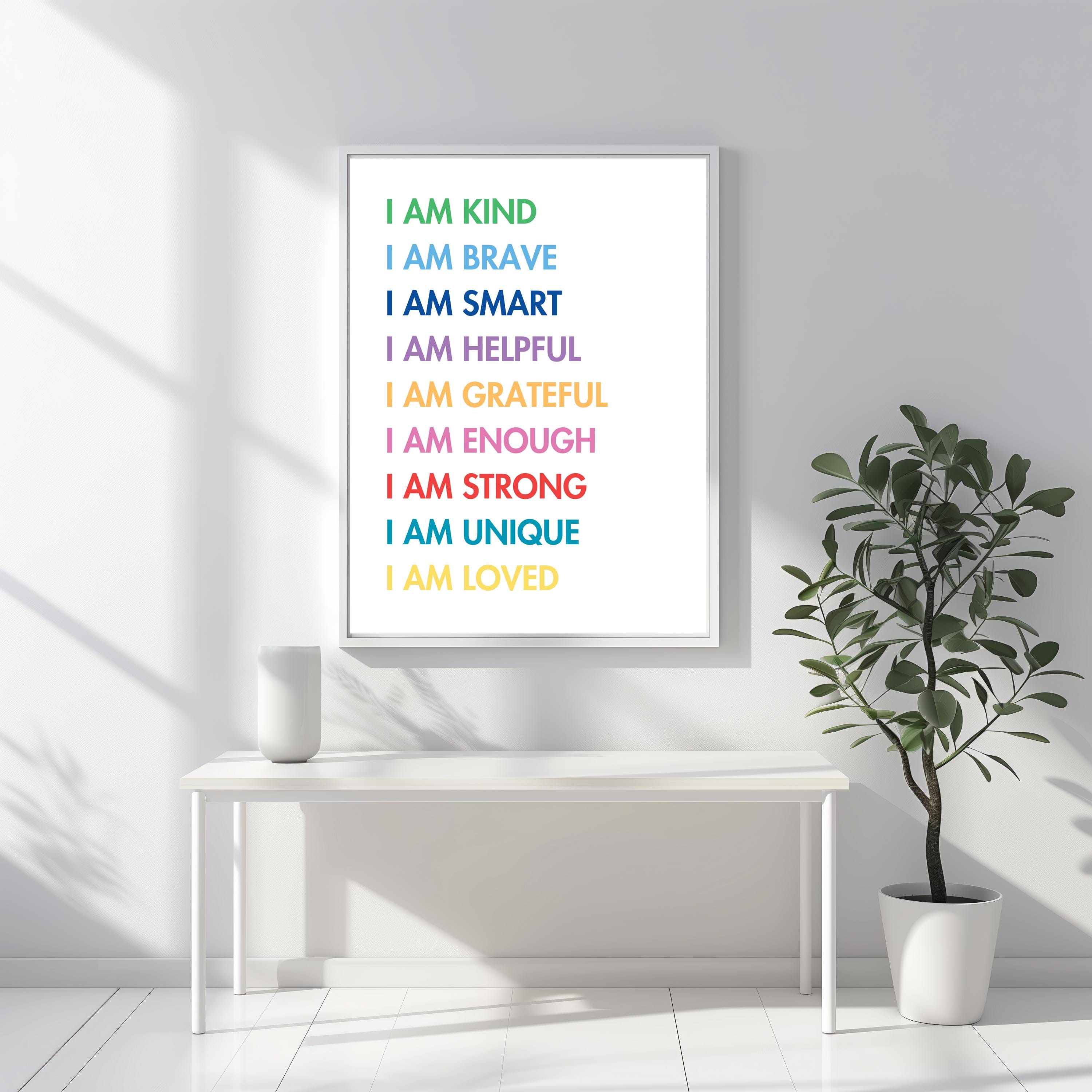 Affirmations for Kids, Children Affirmation Poster, I Am Affirmations ...
