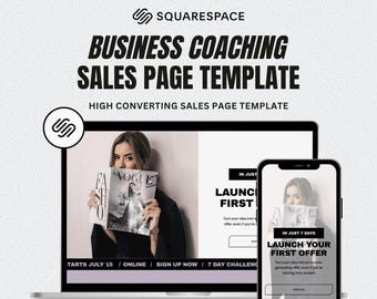 Plantilla de página de ventas de Squarespace / Plantilla de sitio web para cursos en línea / Plantilla de página de destino / Sitio web para creadores de cursos / Plantilla de sitio web para coaches