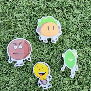Set of 4 BFDI Battle for dream island theme stickers