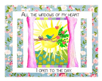 Heart Window Tea Towel