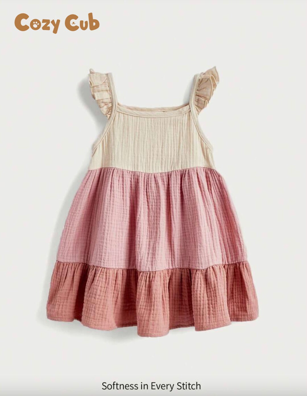 Coral Rosette Tulle Princess Baby Dress w/ Headband (9-12 months) main image 1