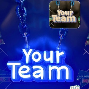 Custom Team/Logo/Image - Message Us Photo - Sports LED Neon Fan Chain Necklace Turnover Chain