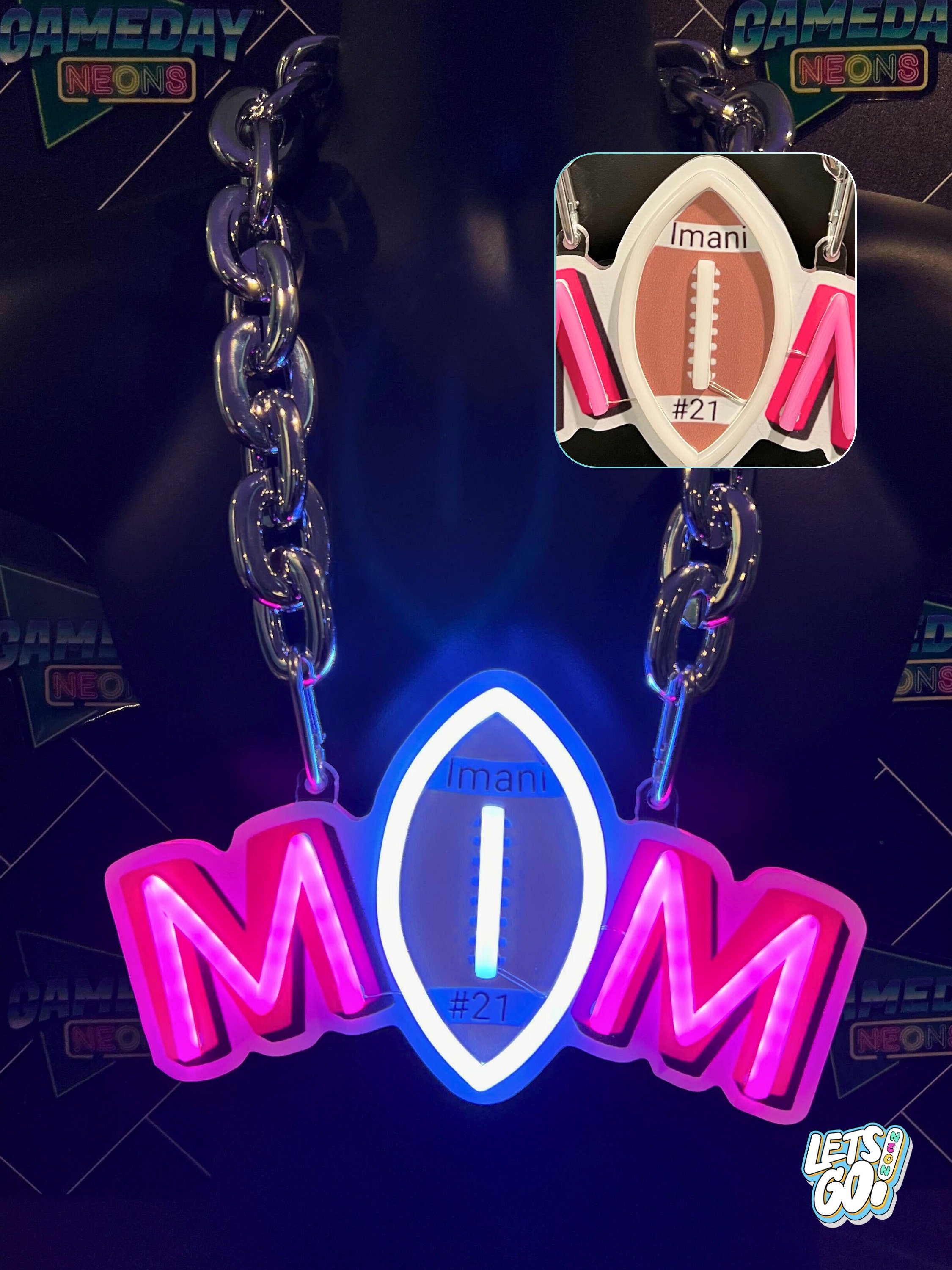Game day just got lit. This LED neon chain necklace puts your Game day just got lit. This LED neon chain necklace puts your