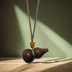 Black Myth Wukong inspired Sandalwood Gourld Shaped necklace, adjustable necklace, video game gifts