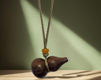 Black Myth Wukong inspired Sandalwood Gourld Shaped necklace, adjustable necklace, video game gifts