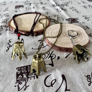 Black Myth Wukong inspired Bell necklace, pendant with chain, keychain, heavy crafts, gifts for men