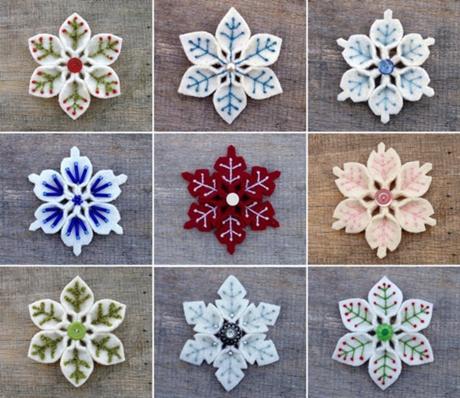 Felt Snowflake Pattern PDF File Etsy