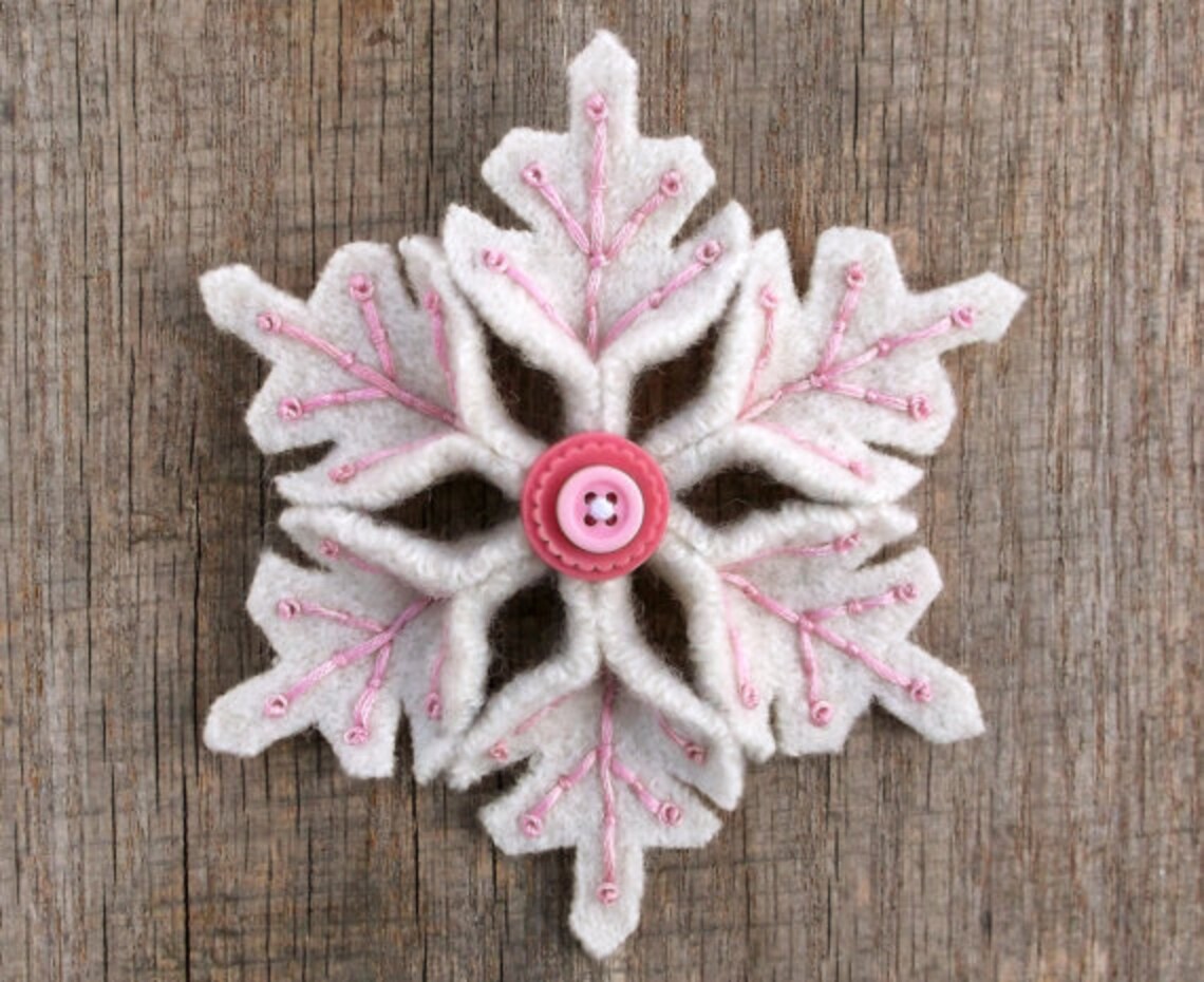 Felt Snowflake Pattern PDF File Etsy