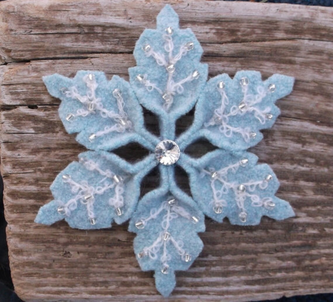 Felt Snowflake Pattern PDF File Etsy