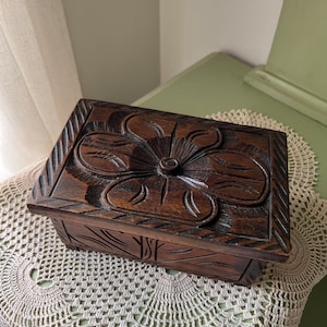 Carved Wooden Box | Jewelry Box | Trinket Box