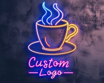 Custom Business Neon Logo Sign: Coffee Shop Decor