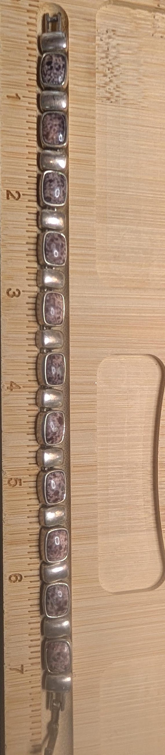 Vintage Silpada Rectangular Leopard Stone Link br… - image 9