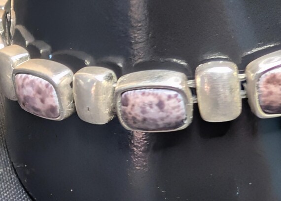 Vintage Silpada Rectangular Leopard Stone Link br… - image 2