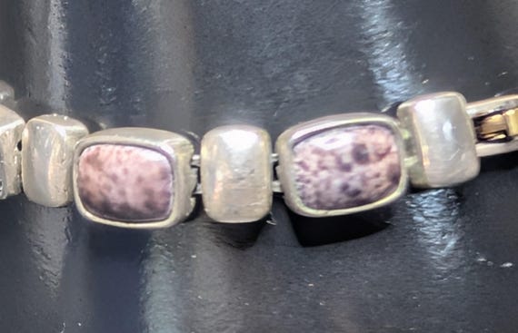 Vintage Silpada Rectangular Leopard Stone Link br… - image 3