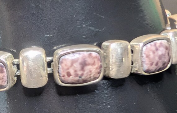 Vintage Silpada Rectangular Leopard Stone Link br… - image 4