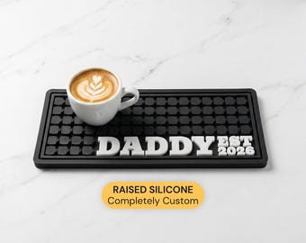 Custom Espresso Tamping Mat 9.5x4, Personalized Tamper Pad, Father's Day Gift for Dad, Coffee Lover Gift, Portafilter Mat
