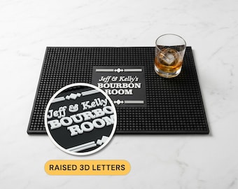 Custom Bar Mat 18x12, Large Silicone Service Tray with Your Logo or Name
