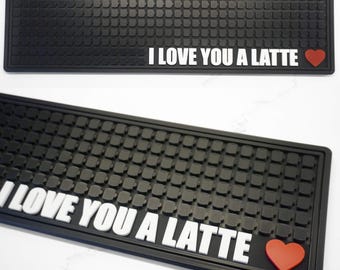 Custom Coffee Mat 19x5, Personalized Espresso Station Mat, Father's Day Gift for Dad, Handmade Coffee Lover Gift
