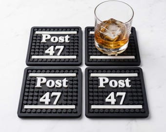 Custom Silicone Coasters Set, Personalized Drink Coasters, Bar Coasters, Coffee Coaster, Housewarming Gift, Handmade in Canada 4x4