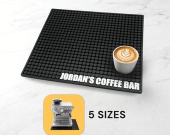 Custom Coffee Mat for Espresso Machines, Coffee Bar Mat, Coffee Station Mat, Coffee Bar Accessories, 5 Sizes, Made in Canada