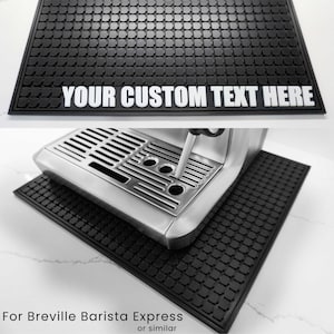 Tapete personalizado Breville Barista Express 16x14, regalo personalizado para baristas, accesorio para herramientas de espresso, tapete para barra de café