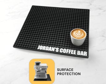 Custom Coffee Mat for Breville Barista Express 16x14, Personalized Espresso Mat, Father's Day Gift for Dad, Coffee Station Mat