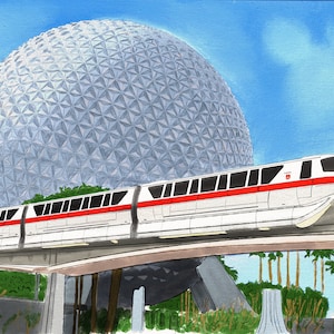 Digital Print Spaceship Earth, Epcot, A4 landscape