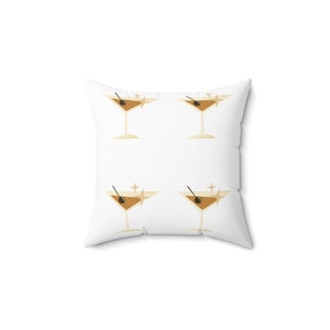 Martini, Spun Polyester Square Pillow