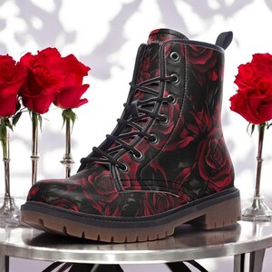 doc martens with red roses